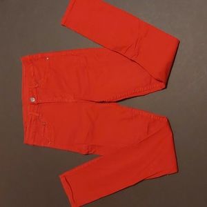 Blood red skinny jeans